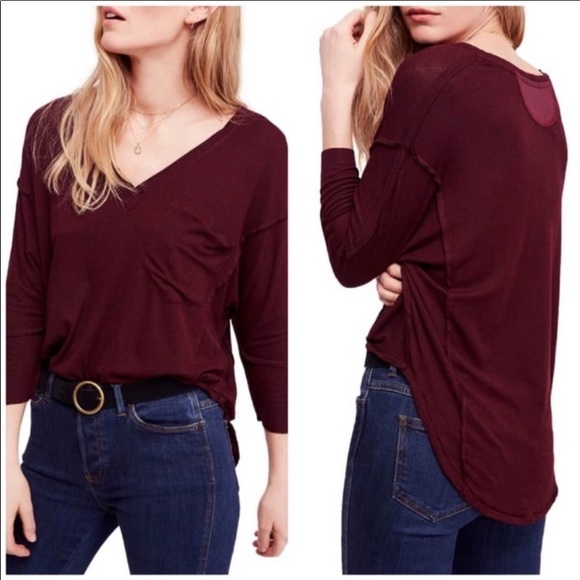 Free People Tops - We The Free Lightweight Ribbed Pocket Henley Shirt